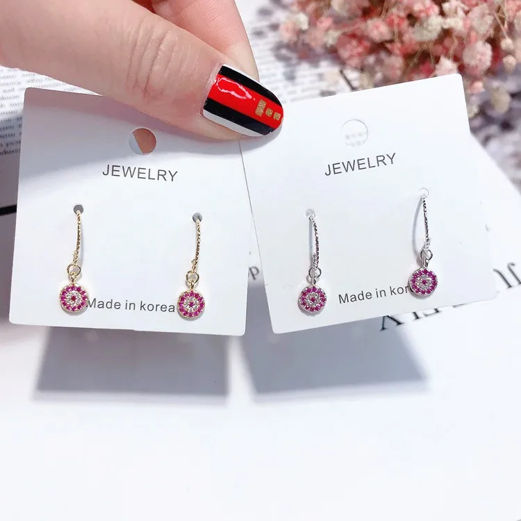 red evil eye earring 925 silver pin Hypoallergenic fadeless fashion jewelry stud earrings for women girl gift