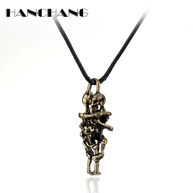 Infinity Love Unisex Jewelry forever lover Bone Skull Hug Pendants Necklace Couple promise