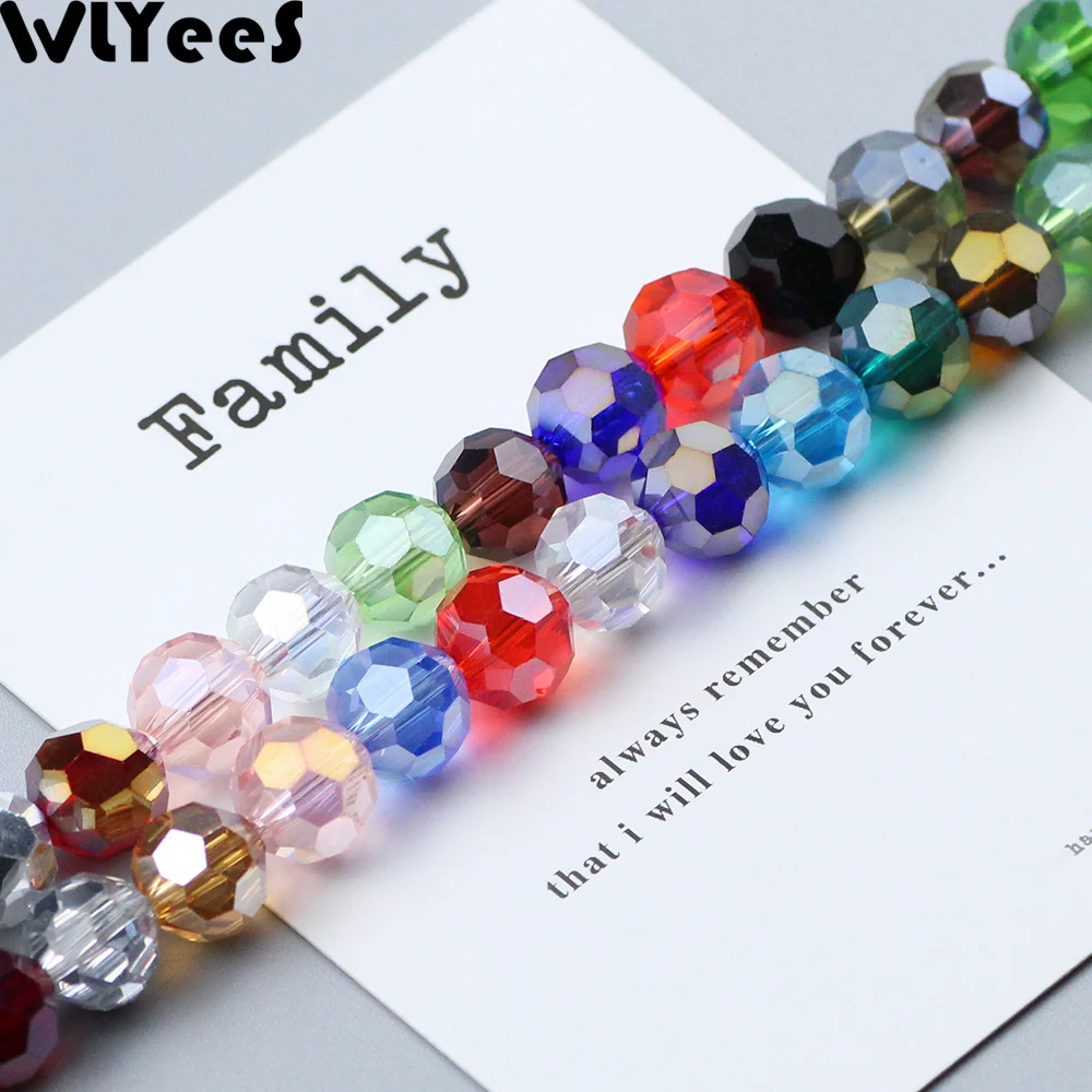

WLYeeS 10mm Football Austrian crystal beads 20pcs Faceted Ball Glass Spacers loose bead for DIY Jewelry Necklace Bracelet Making