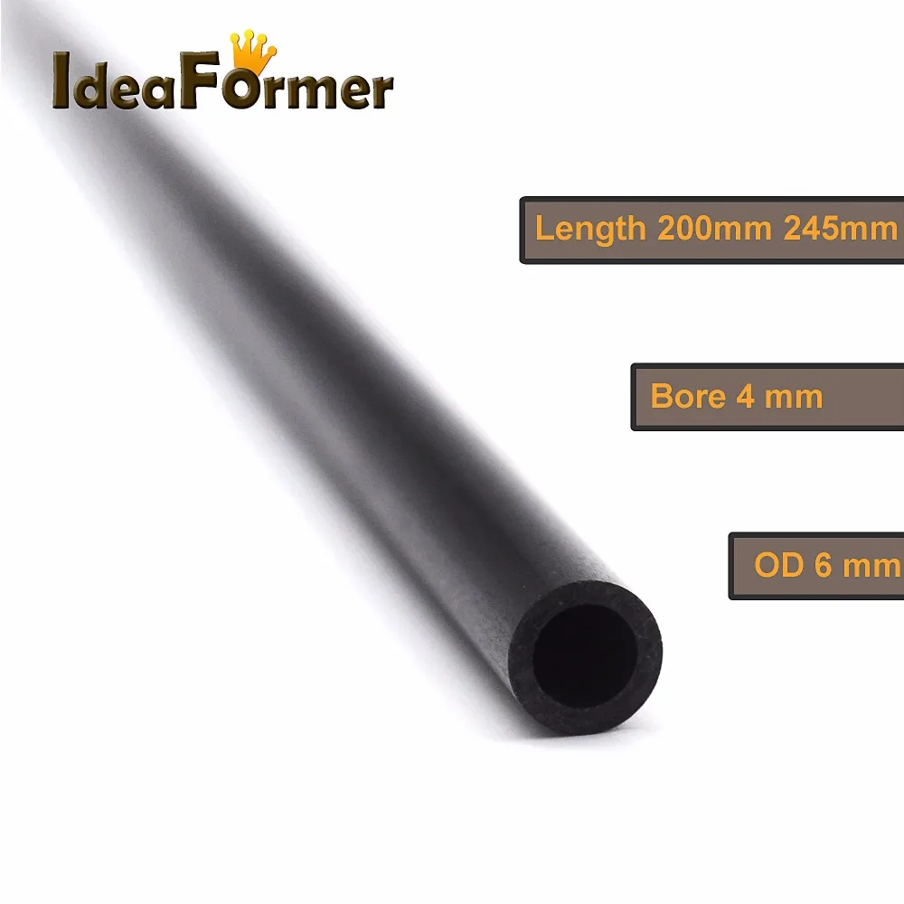 

Kossel Delta 3D Printer Parts Parallel Manipulator 6 * 4 mm 200mm 245mm Fiber Carbon Push Rod Parallel Arm 12K Carbon Fiber