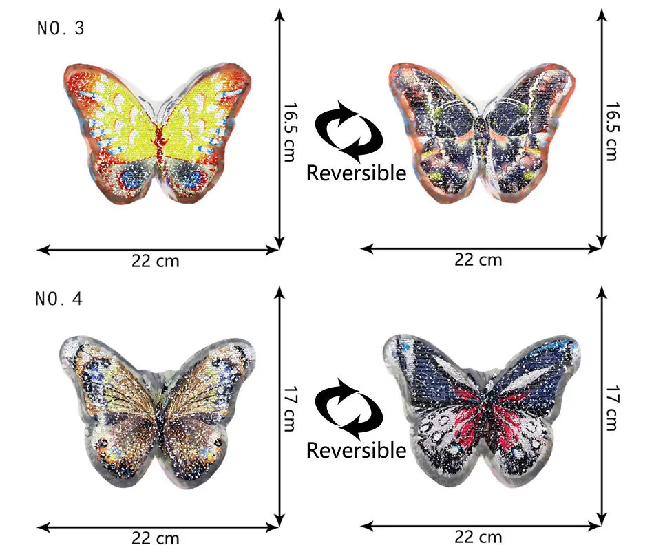Изменение цвета Бабочка diy Реверсивные блестки патчи для ремонта одежды пришить на свитер аксессуары для украшения одежды