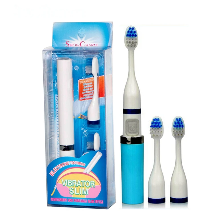 Electric Toothbrush Battery Operated with 2 Brush Heads Oral Hygiene