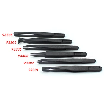 

6Pcs/set Practical Plastic Antistatic Straight Curved Anti-static Conductive Tweezer Clip Hand Tools Carbon Fiber Tweezers Kit