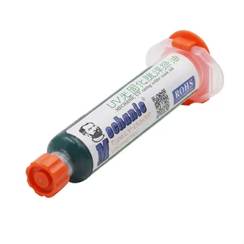 

Green Welding UV Glue Curable Solder Mask 10CC For PCB BGA Circuit Board Protect Soldering Paste Flux Cream Welding Fluxes Oil