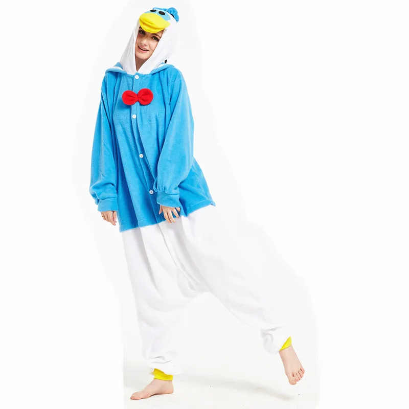 

Adults Polar Fleece Kigurumi Donald Duck Cartoon Animal Onesies Pajamas Halloween Carnival Masquerade Party Cosplay Costumes