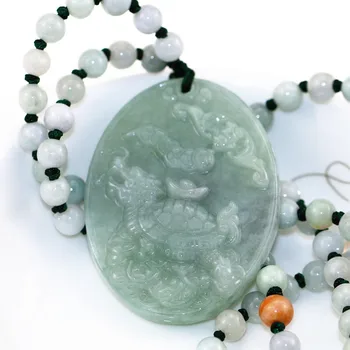 

Genuine natural Burma stone pendant necklace carved dragon pendant pendant men and women jewelry JADES jewelry beads