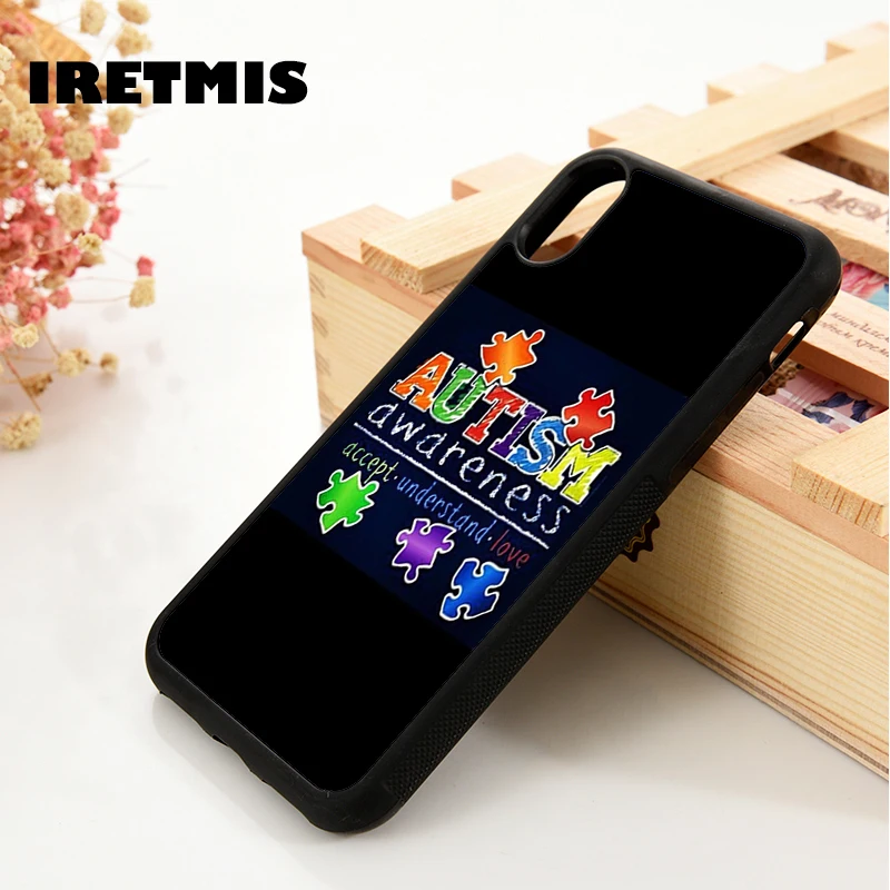 

Iretmis 5 5S SE 6 6S Soft TPU Silicone phone case cover for iPhone 7 8 plus X Xs 11 Pro Max XR Autism Awareness puzzle
