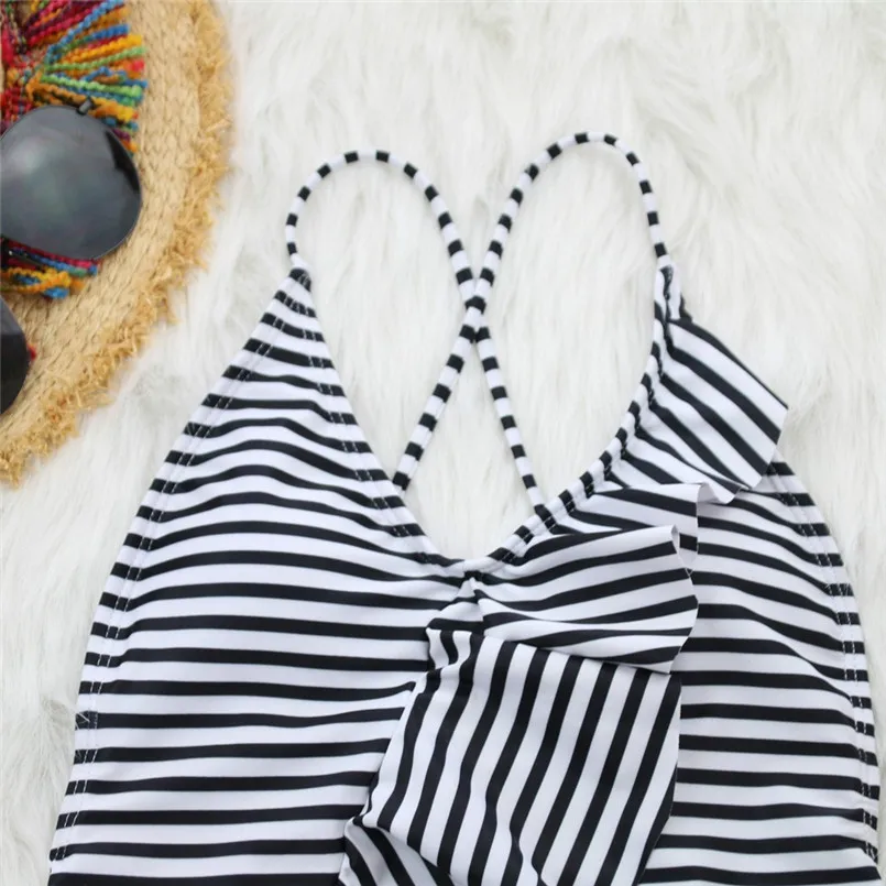 Striped Sexy Women Underwear Set One Piece Women Ruffles Sport Bathing Sport Bra Set Summer Clothes Tankini Set Sujetador 35DE24 (14)
