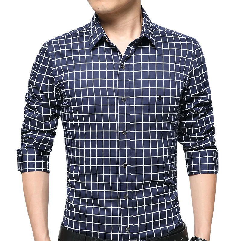 DUDALINA, хлопок, мужская клетчатая рубашка с длинным рукавом, Мужская одежда, приталенная повседневная мужская рубашка, импортные китайские мужские рубашки E52205