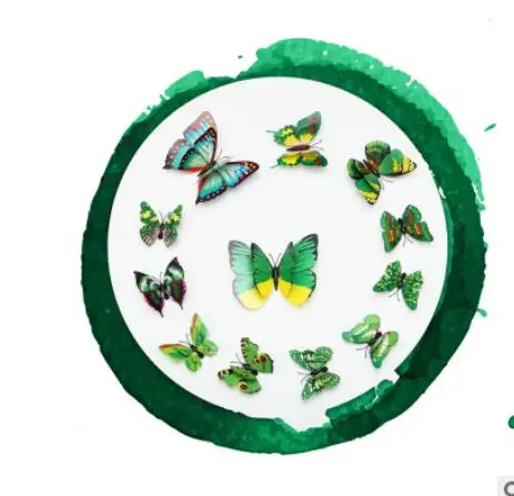 

Creative simulation butterfly double layer set PVC three-dimensional decoration magneto pastes 7-12CM wholesale factory outlet