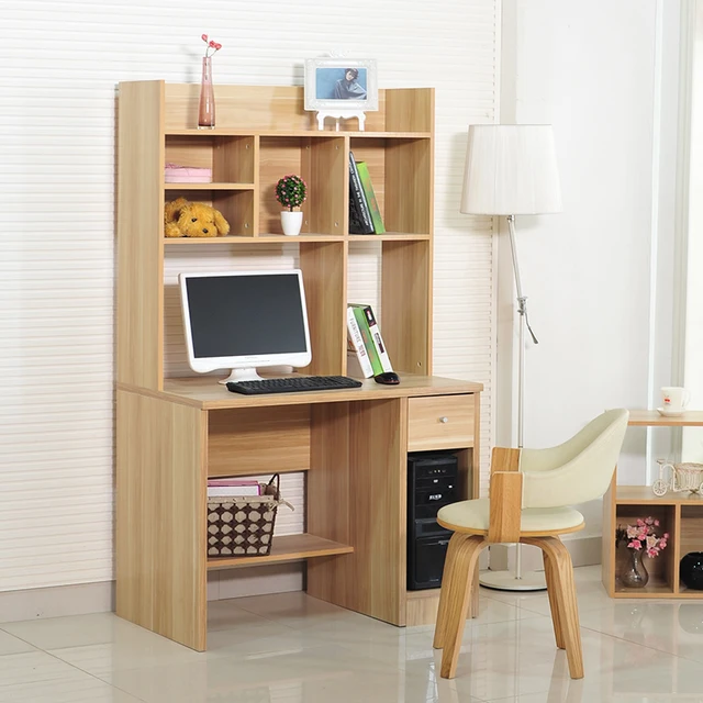 Книжный шкаф с рабочим местом под компьютер - 81 фото