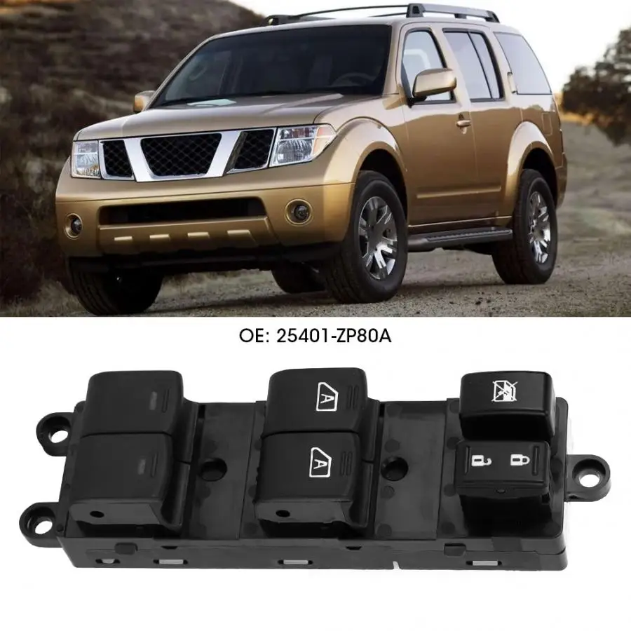 

Car Front Left Power Window Master Control Switch Fit for Nissan Pathfinder 2007 2008 2009 2010 2011 2012 25401-ZP80A