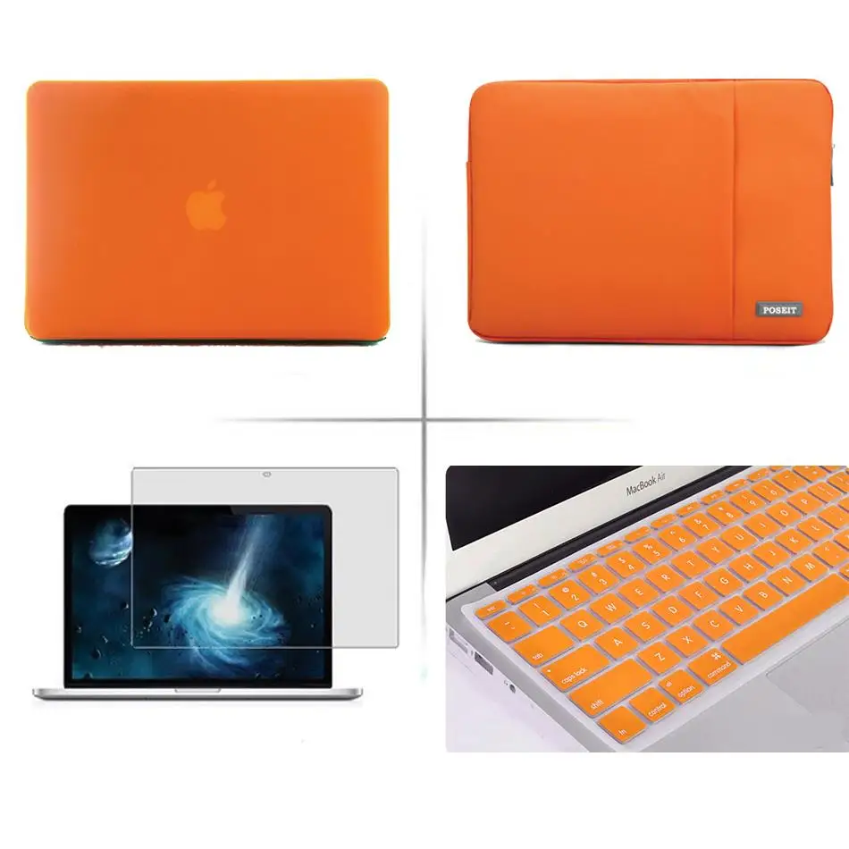 Сумка для ноутбука жесткий чехол клавиатуры защитная пленка экрана Apple Macbook Air Pro