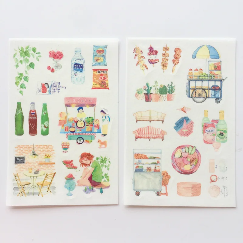 Медленная жизнь еда бумажные наклейки украшения дневник в стиле Скрапбукинг этикетки стикеры Kawaii корейские канцелярские стикеры s