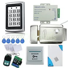 Free Shipping Full door Waterproof Access Control System Kit Set with metal Keypad+Electric Control Lock+Power+Remote+Door bell