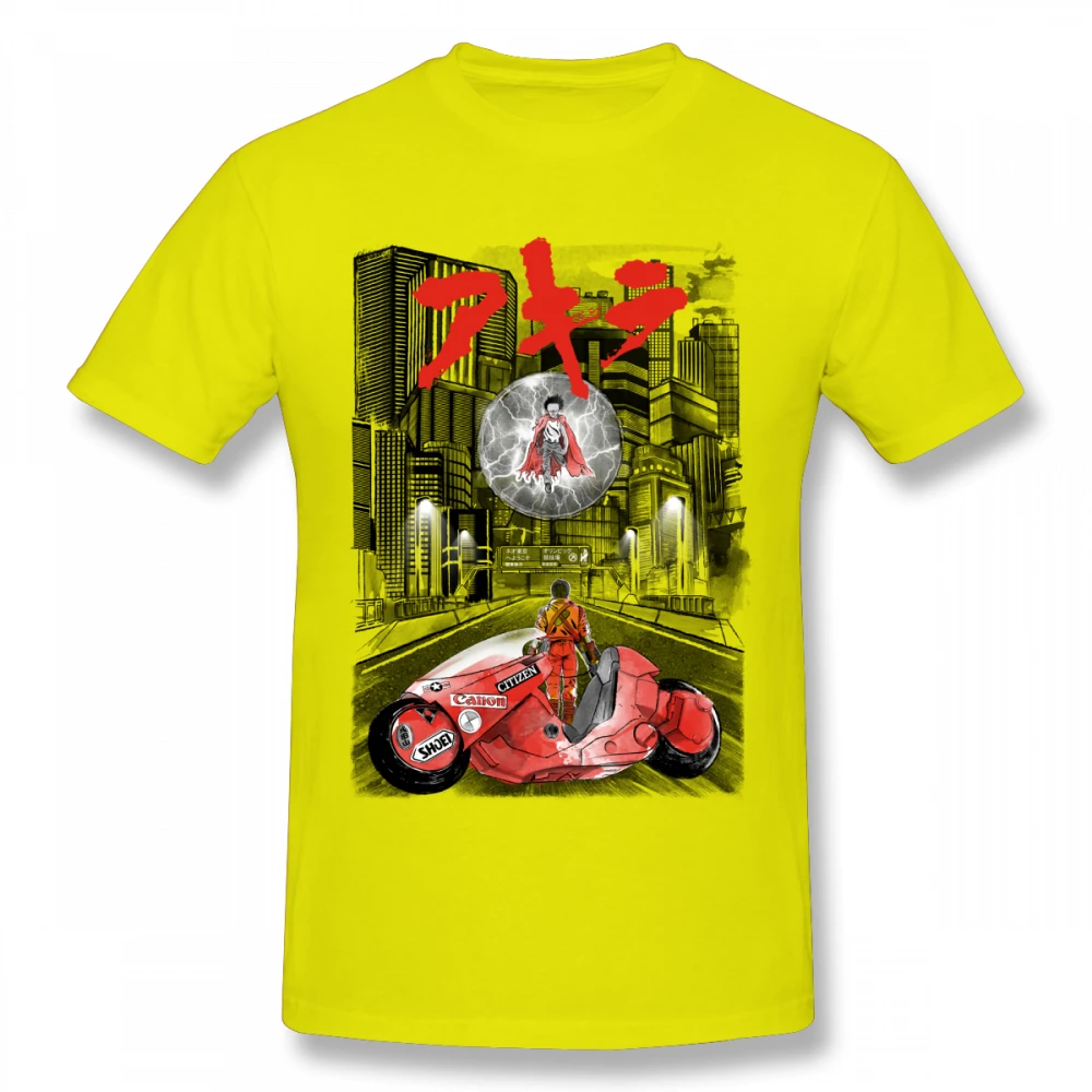 Ретро Акира шотаро Kaneda футболка Нео Токийский мотоцикл футболка для мужчин Винтаж Футболка - Цвет: Цвет: желтый