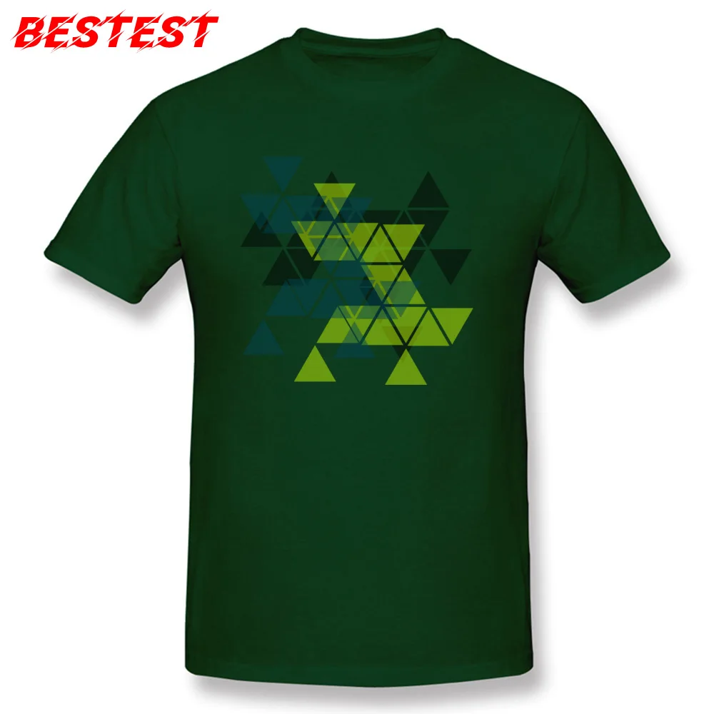 Abstract geometric pattern overlapping triangles Tops Shirts Summer/Autumn O-Neck 100% Cotton Youth T Shirts Europe Tops T Shirt Hot Sale Abstract geometric pattern overlapping triangles dark