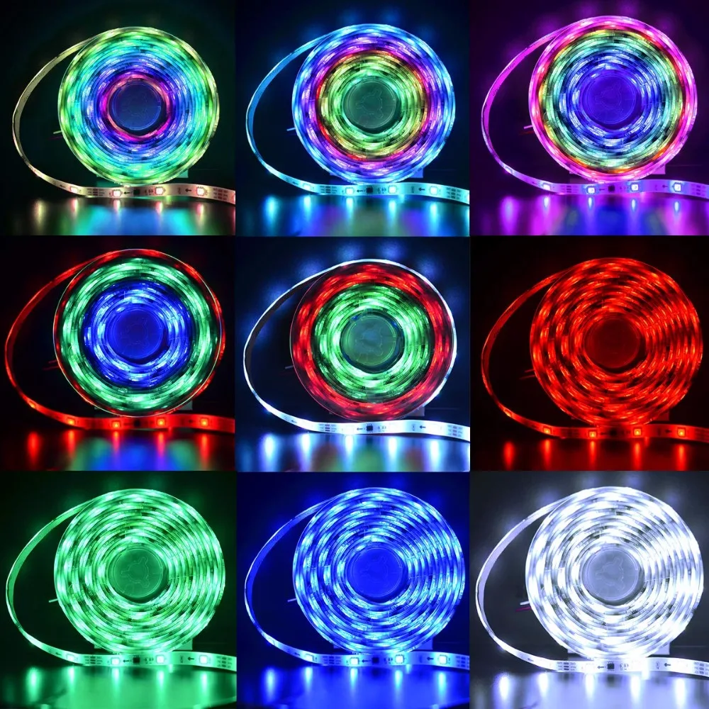 Светодиодный светильник Alexa 32 8 футов 10 м гибкий адресуемый RGB работает с Wi Fi SPI Music