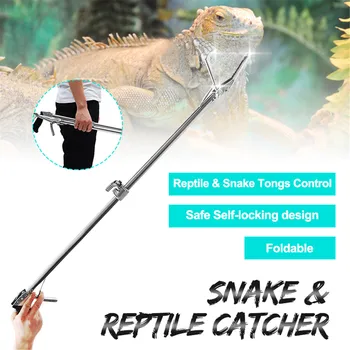 

Foldable Reptile Snake Tongs Stick Grabber Snake Catcher Self locking Wide Jaw Tool Heavy Duty Pest Control Product 120/100/75CM