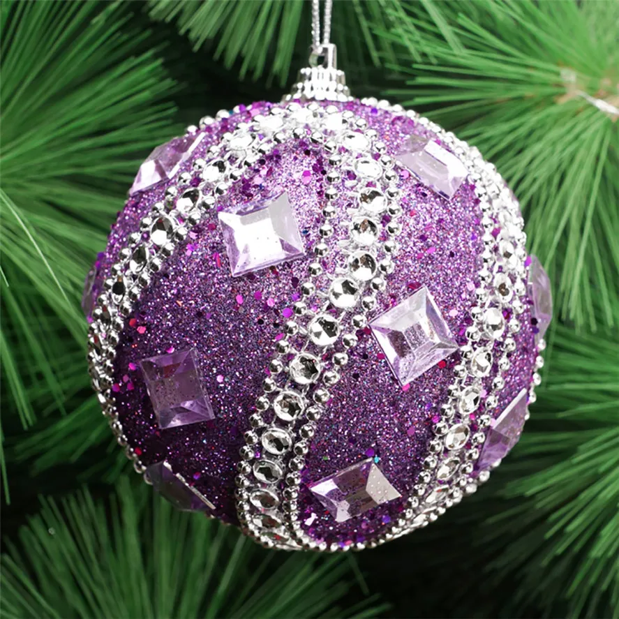 New Glitter Christmas Ball 8cm 1PC Baubles Balls Christmas Tree Decoration Ornament Xmas Decor ...