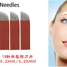 50 шт./лот microblading руководство татуировка перо иглы 19 Вышивка Крестом Иглы для постоянного Макияж изогнутые татуировки стеклоочистителя jm611d-x72 татуировки иглы