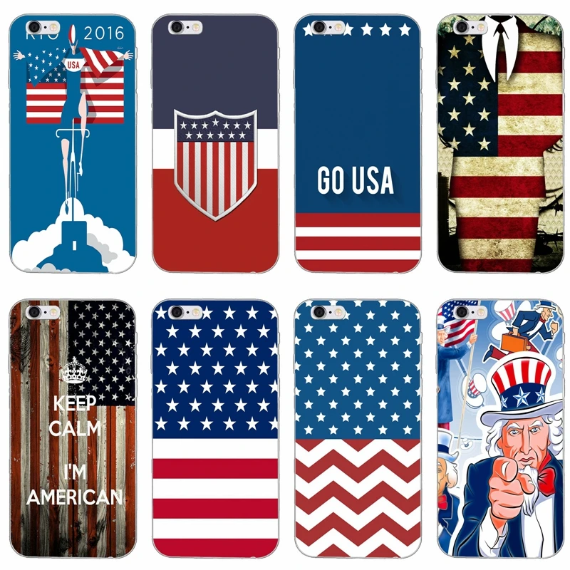 

Laumans art stripe USA American flag slim silicone Soft phone case For iPhone 5 5s SE 6 6s plus 7 7plus 8 8plus X