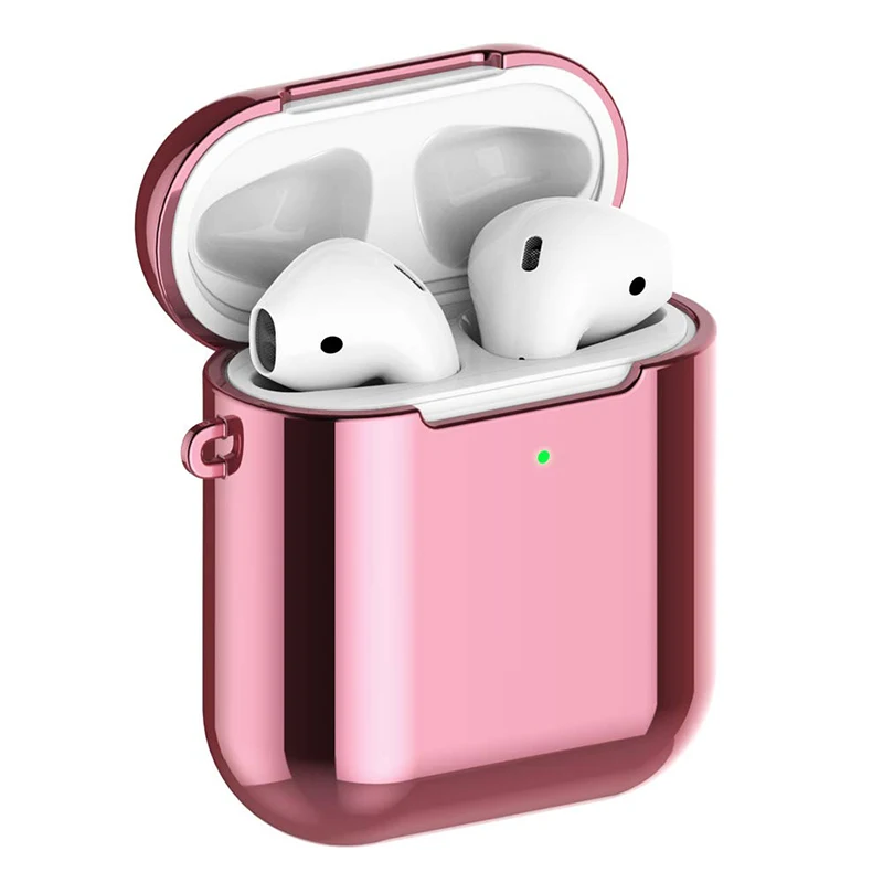 Air Pods чехол из ТПУ для Apple Airpods 1/2 противоударный защитный чехол для AirPods против отпечатков пальцев чехол для зарядки - Цвет: RoseGold