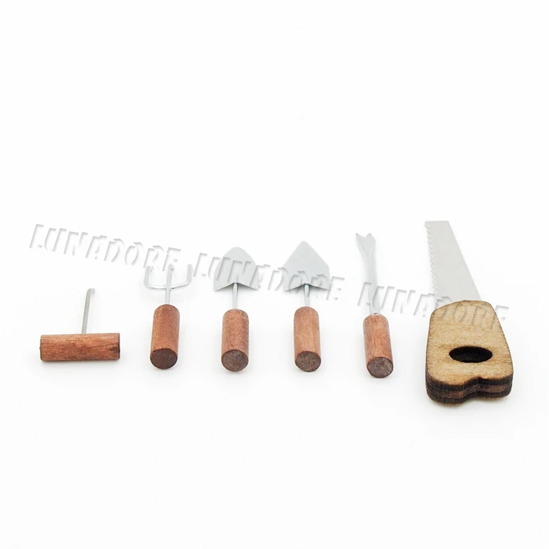 6PCS Odoria 1:12 Miniature Gardening Tools Model Set for Dollhouse Fairy Patio Outdoor Accessories
