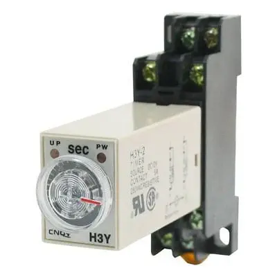 

H3Y-2 DC24V Delay Timer Time Relay 0 - 1S 3S 5 10Seconds with Base