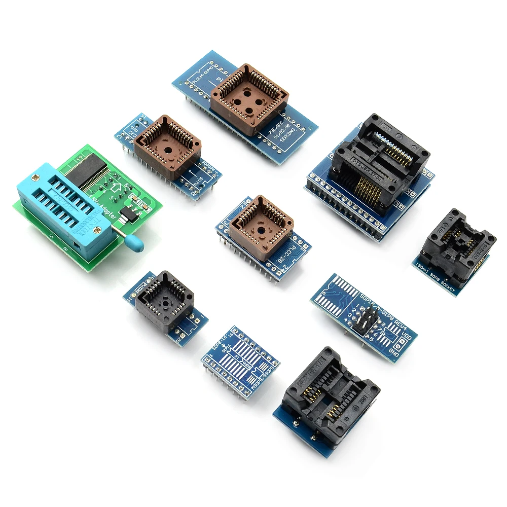 TL866II плюс универсальный программатор+ 17 адаптеров+ SOP8 IC клип Высокая скорость TL866 Flash EPROM программатор инструмент для программирования