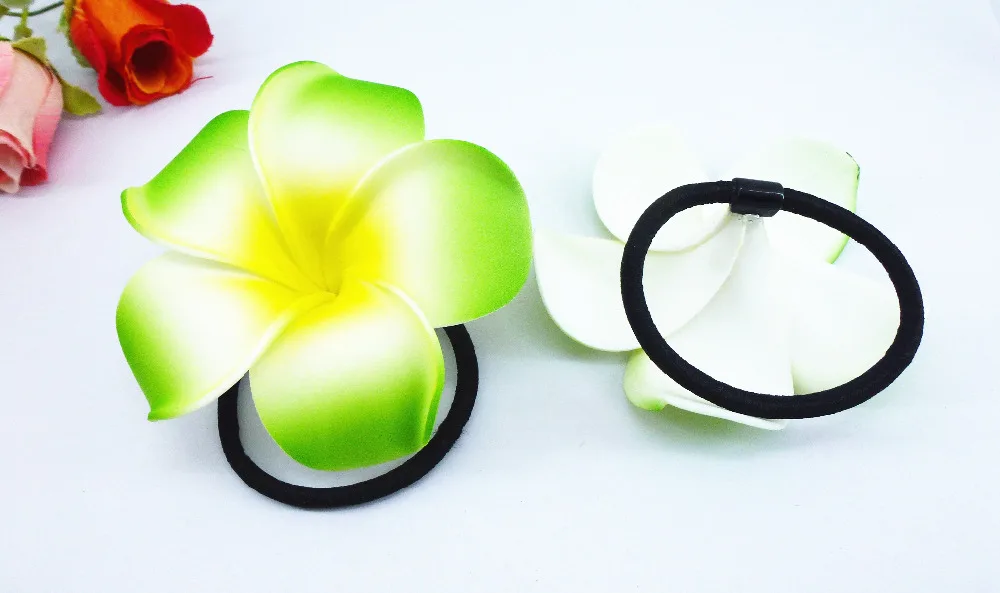 20 New green color Foam Hawaiian Plumeria flower Frangipani Flower bridal hair bands  elastic bands 6cm vacuum cleaner filters for shark iz201 iz251 anti hair wrap handheld cordless foam felt vac spare parts accessories