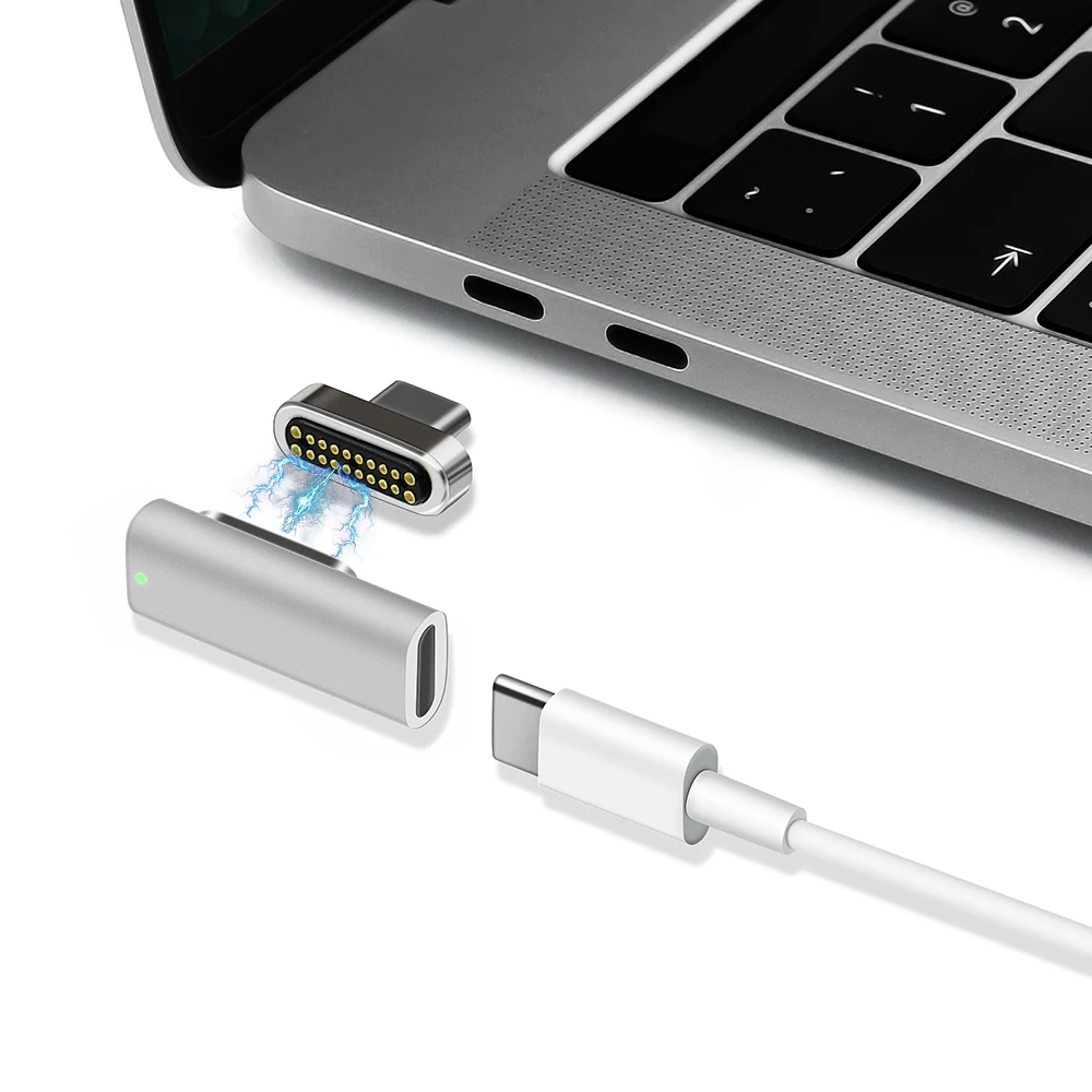 100 Вт Магнитный USB-C-USB-C type C адаптер для зарядки 180 градусов реверсивная поддержка Pixelbook/Matebook и т. Д