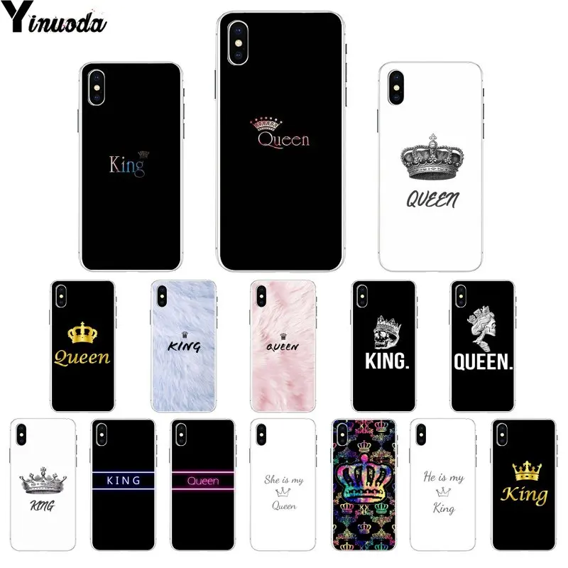 

Yinuoda Queen & King Couple Customer High Quality Phone Case for Apple iPhone 8 7 6 6S Plus X XS MAX 5 5S SE XR Cover