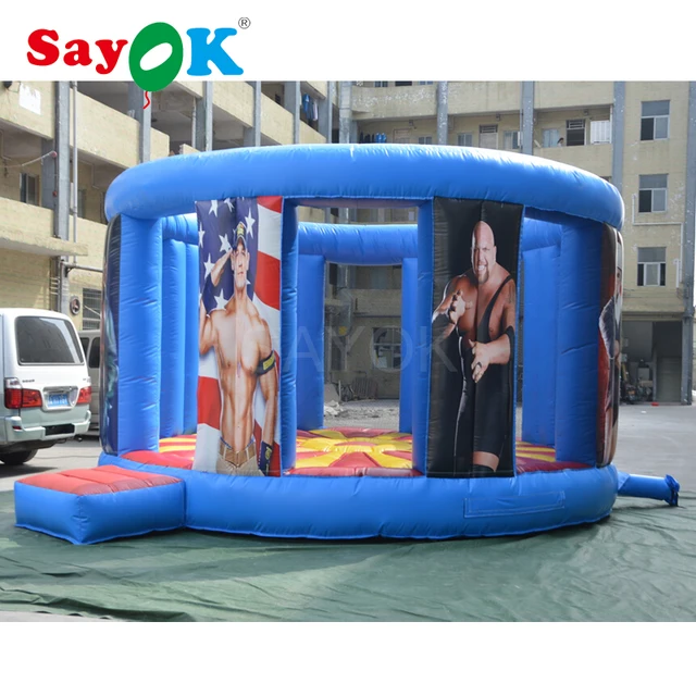 US $1299.00 5x3mH Inflatable Bouncer Castle Inflatable Ring Kids Bouncer Inflatable Trampoline PK Platform Chil