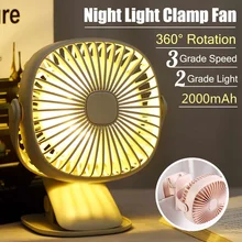 Мини электронный настольный вентилятор зажим дизайн светодиодный ночной Светильник USB Перезаряжаемые Портативный тихий кулер для Офис зеленые, белые, розовые