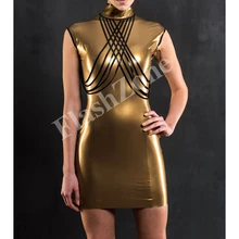 Стиль женщин тонкий резиновый корпус латексные платья