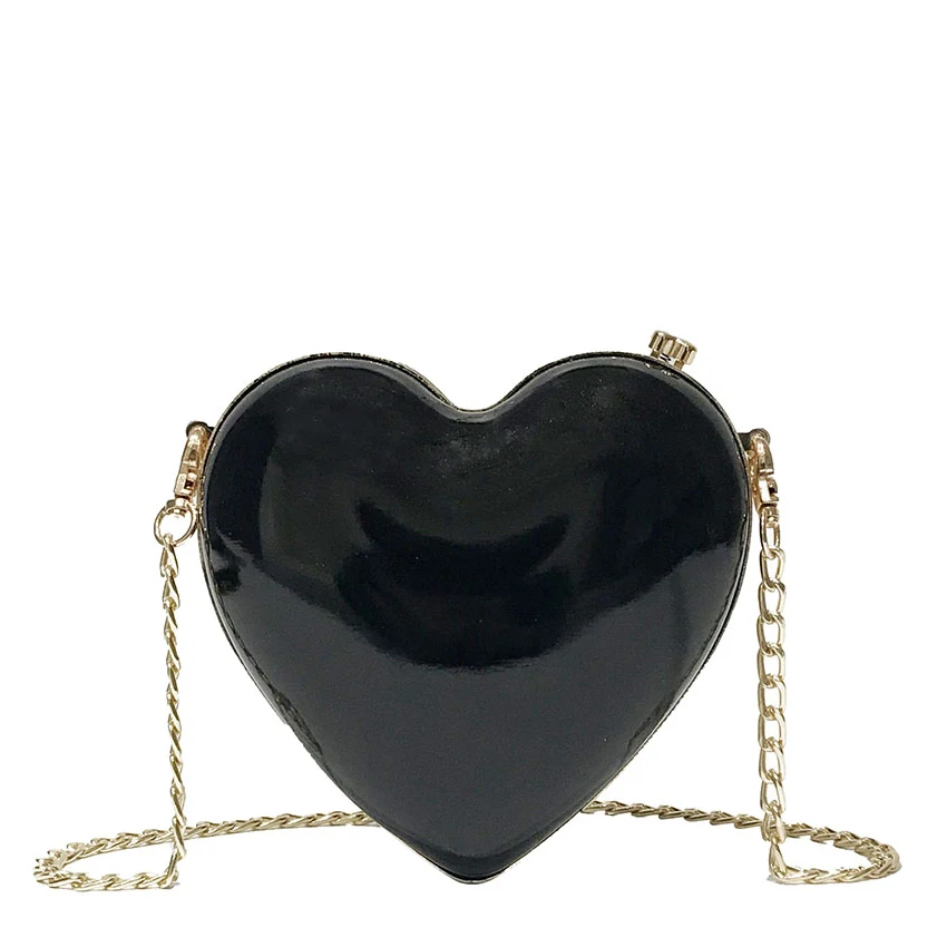 

Fashion Mini Size Women Handbags 2019 Heart Shape Crossbody Bag for Women Luxury Ladies Shoulder Bags with Chains Straps