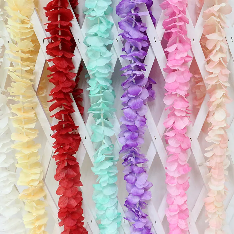  Flone Artifiical Wisteria Bean Vine Simulation Colorful Flower Rattan Silk Flower Wedding Party Scene Stage Decor Fake Flowers (2)