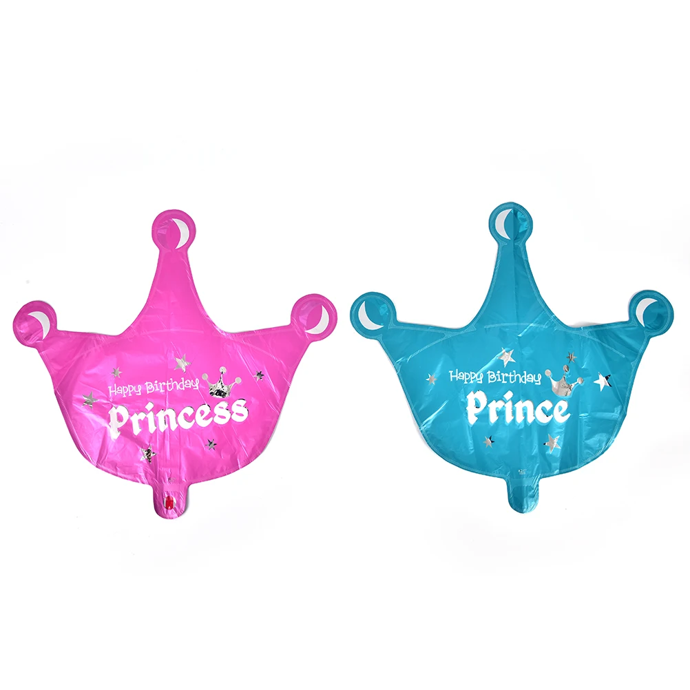 1Pcs Lovely Princess Crown Foil Balloons Pink Blue ballons Baby boy Girl birthday party decorations kids party Supplies