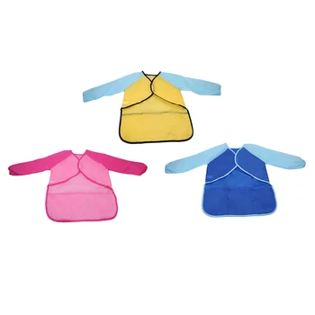 

Children DIY Painting Drawing Baking Eating Aprons Pockets Kids Waterproof Art Craft Apron Smock For Paint Brush Tool