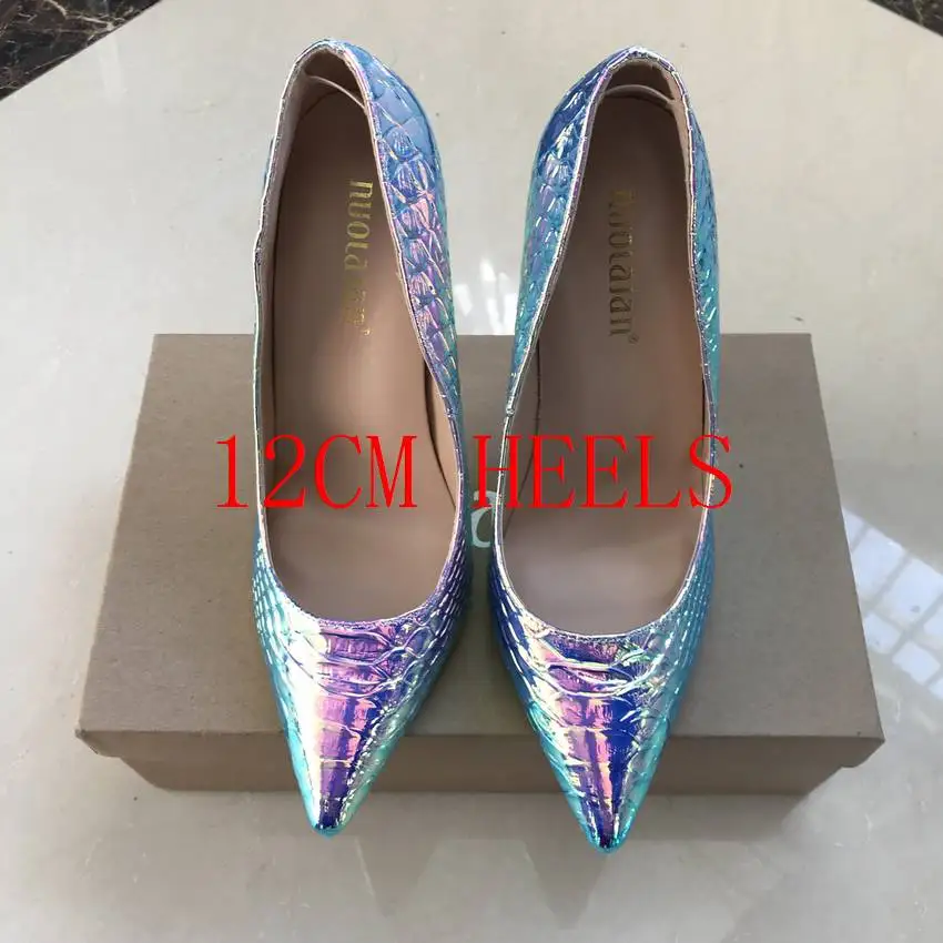 Г., Брендовые женские туфли-лодочки туфли со змеиным принтом женские туфли на высоком каблуке с острым носком роскошные дизайнерские Свадебные вечерние туфли, пикантная обувь - Цвет: LSW-AL 12cm