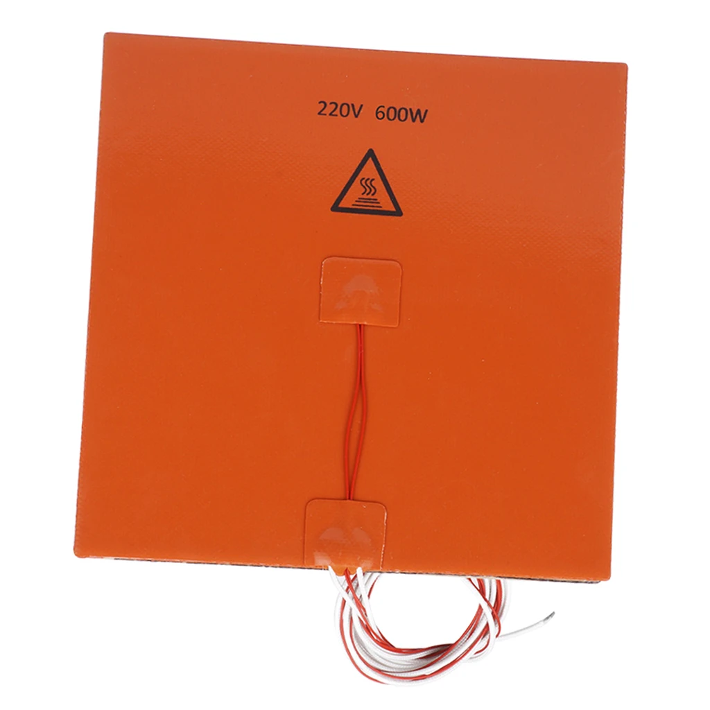 200x200mm 220V 600W Silicone Heater Pad 3D Printer Heated Bed Heating Mat 