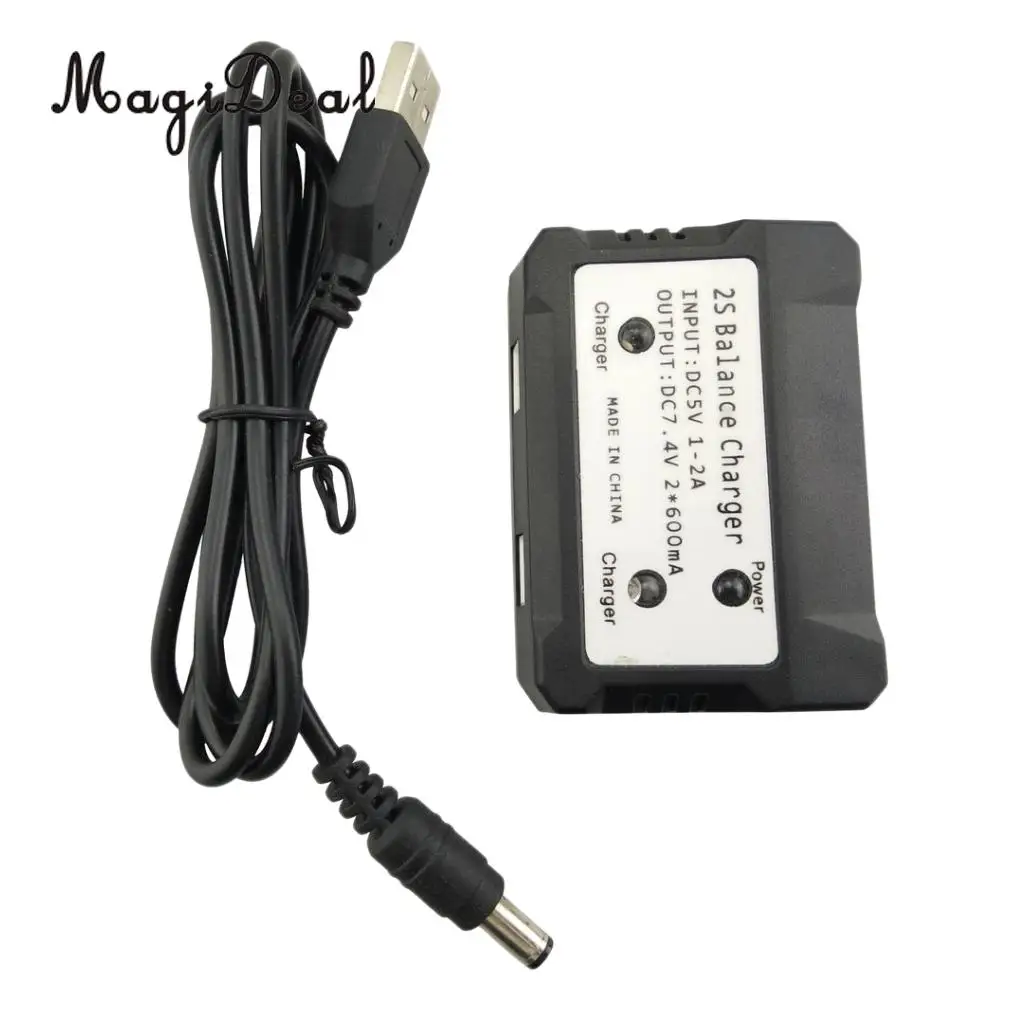 MagiDeal 2 in 1 RC Drones 2S 7.4V Balance Charger for SYMA X8C X8G X8HW Hubsan H501S H502S V262 V913 V912 B2W RC Drone Parts
