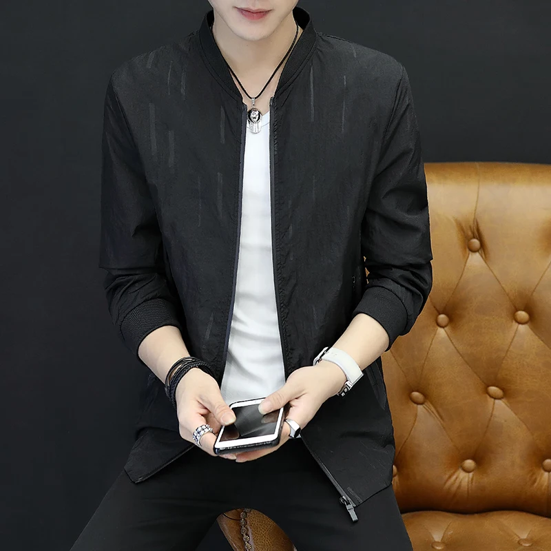 

Spring 2019 new Korean edition men's jacket new casual baseball collar jacket casual jacket men's fashion