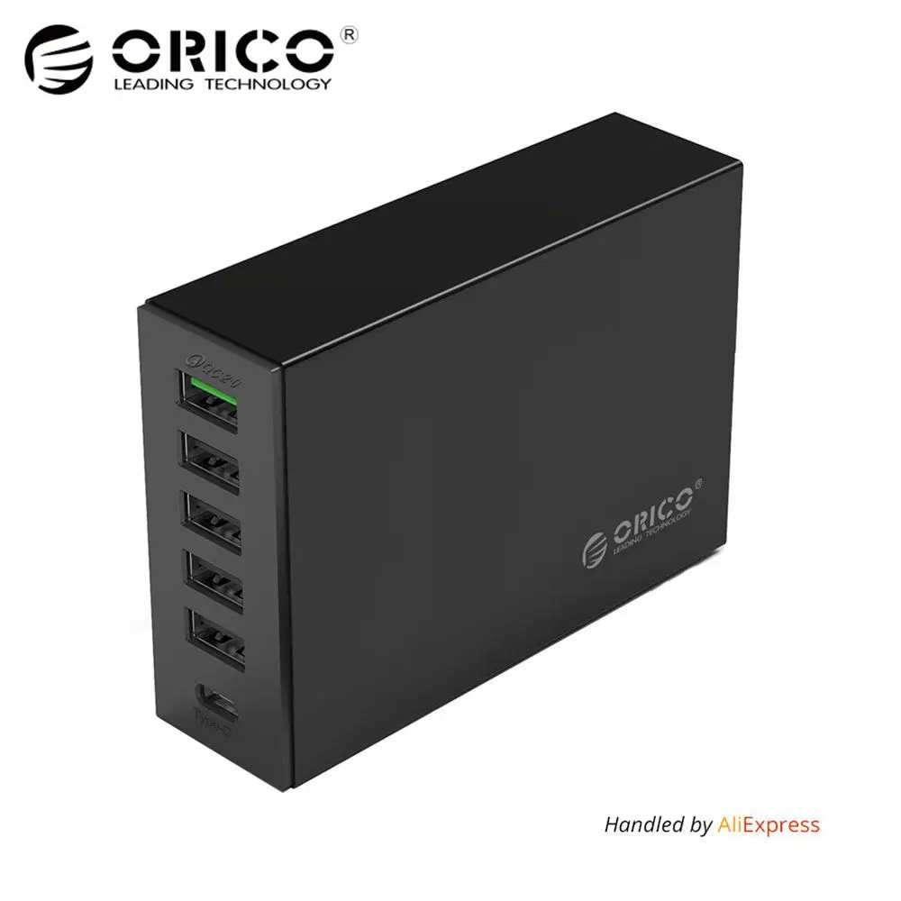 Тип-C QC2.0 Быстрый Зарядное устройство ORICO 6-порты 5V2. 4A 9V2A 12V1. 5A 3.1A мобильного