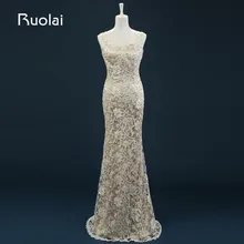 Real Photo Sexy Low Back Lace Bridal Wedding Dresses Mermaid Bridal Gown Beaded Bodice Vestido de noiva Rode mariage ASAFN38