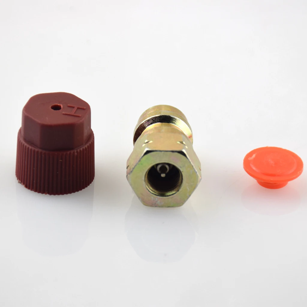 3/8 High A/C Service Charging Port Adapter Retrofits R12 to R134a with Valve and Cap High side retrofit/adapter/fitting