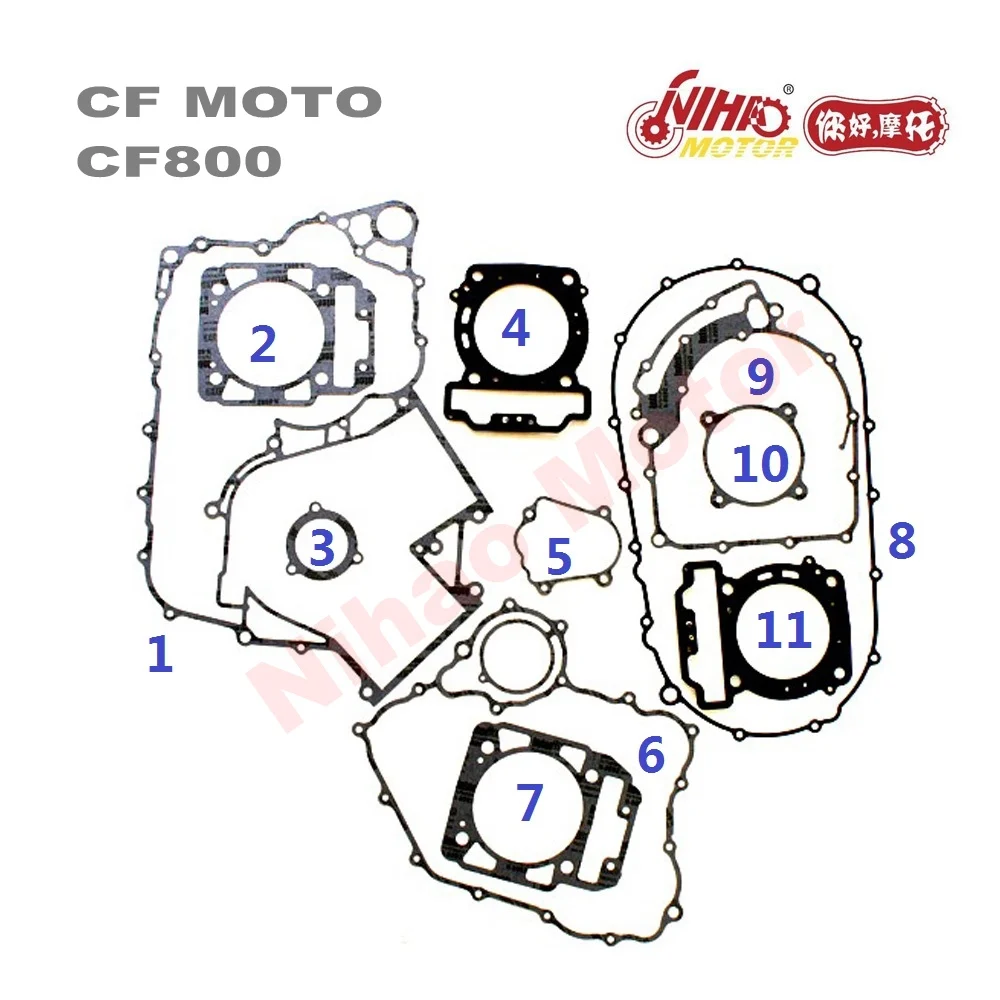 CFMoto части CF800 полная прокладка для CF800cc CF части двигателя ATV UTV Gokart Quad китайский мотоцикл запасные части