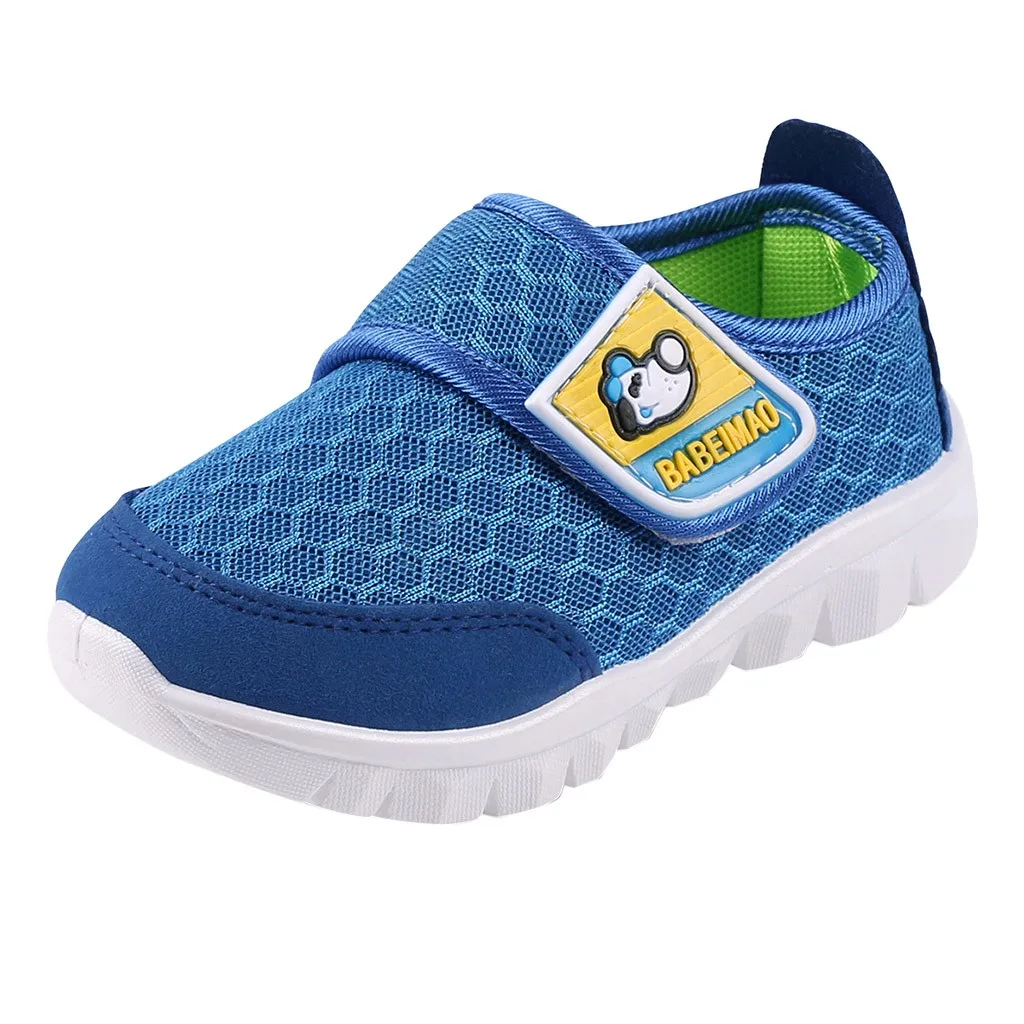 Toddler Infant Kids Baby Girls Boys Cartoon Mesh Run Sport Casual Sneakers Shoes Детская Обувь Kids Shoes Boys Shoes - Color: Blue