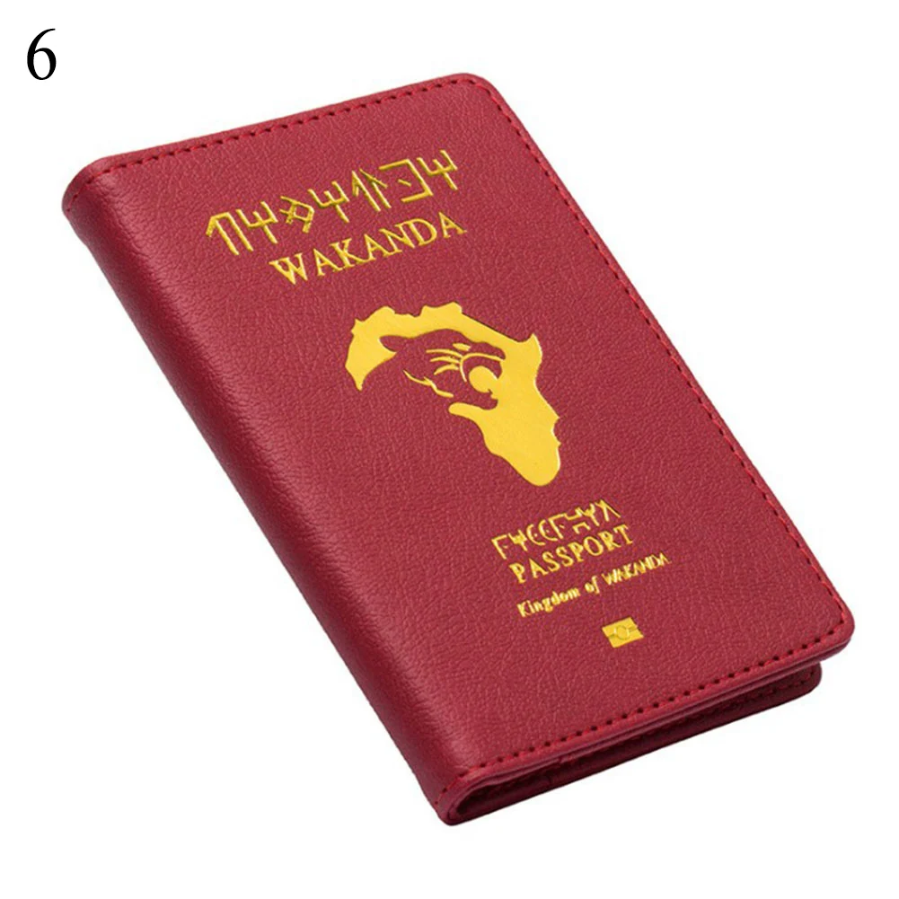 Wakanda Обложка для паспорта Marvel Черная пантера id держатель для карт чехол для паспорта дорожная Обложка для паспорта Asgard держатель для кредитных карт - Цвет: 6